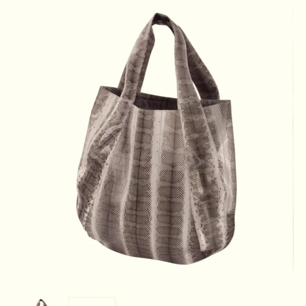 Beirn Jenna Natural Watersnake Leather Hobo Luxury Tote Bag